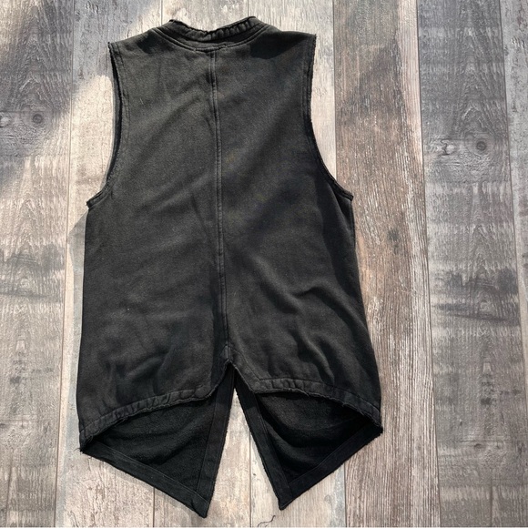 PRAIRIE UNDERGROUND Organic Cotton & Hemp Black Sweatshirt Sweater Vest M - Picture 3 of 5